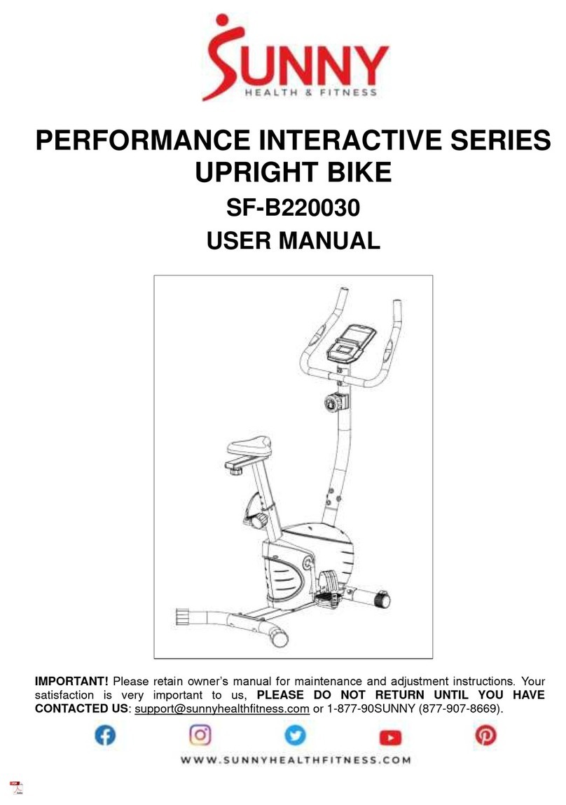 Sunny Health & Fitness PERFORMANCE INTERACTIVE SF-B220030 user manual