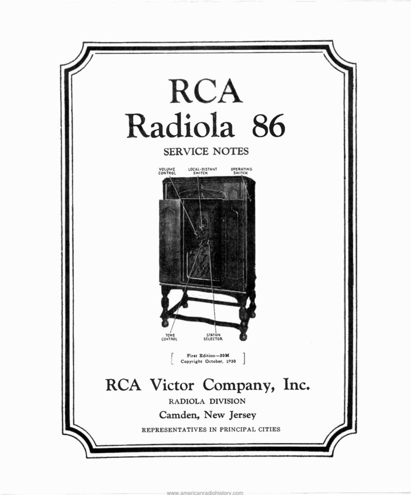 RCAVICTOR Radiola 86 Operating and maintenance manual