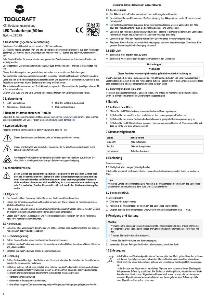 TOOLCRAFT 2612819 User manual
