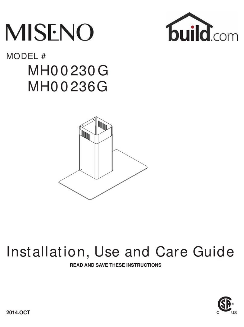 build MISENO MH00230G Installation, use and care guide