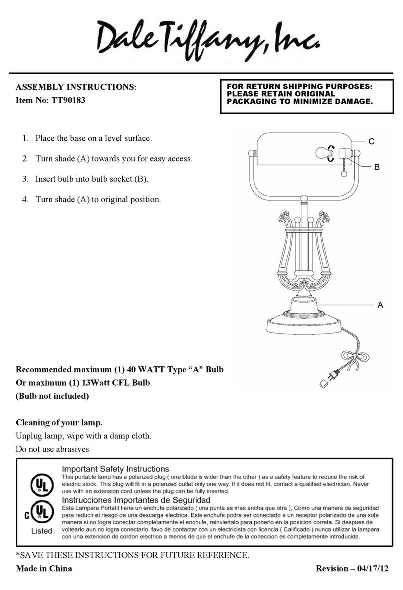 Dale Tiffany TT90183 Assembly instruction