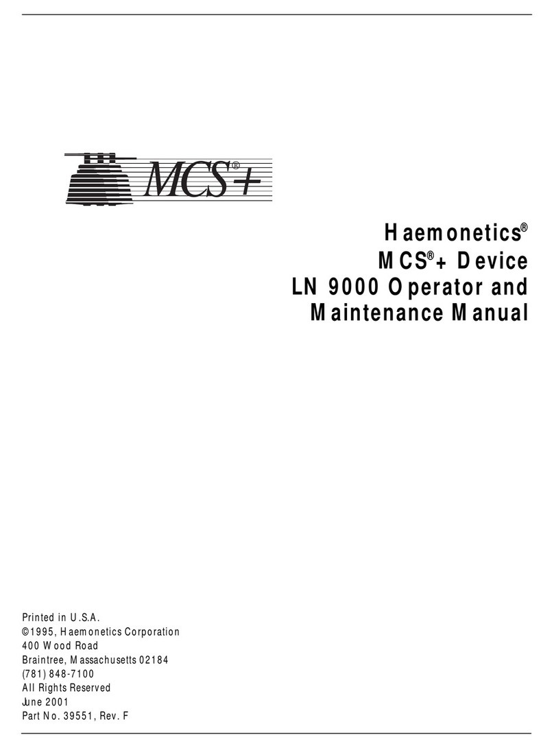 Haemonetics MCS+ Operator and  maintenance manual