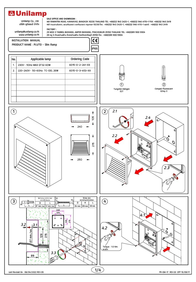 Unilamp PLUTO Slim Ramp installation manual