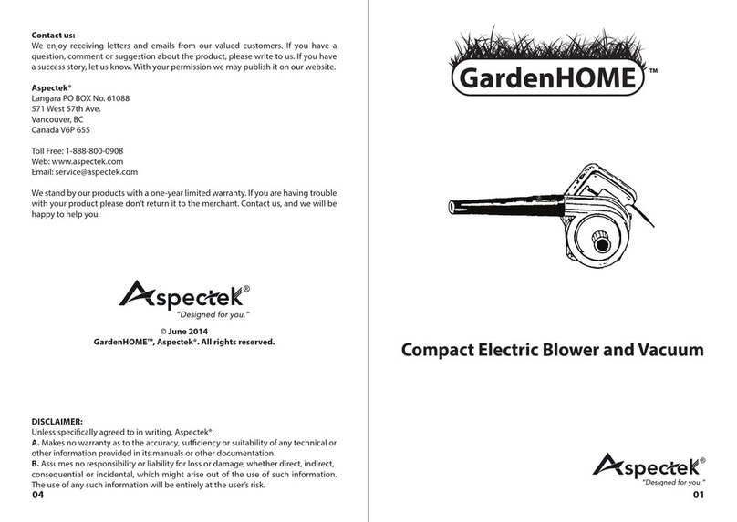 Aspectek GardenHOME Compact Electric Blower and... manual