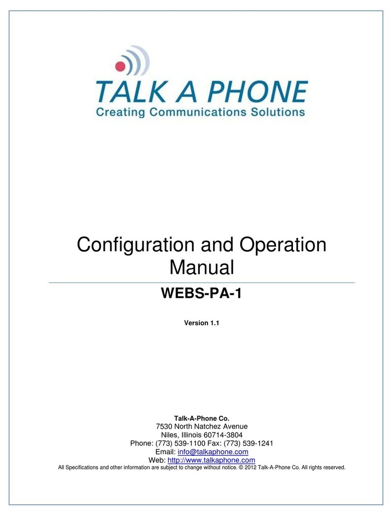 Talkaphone WEBS-PA-1 Configuration and operation manual