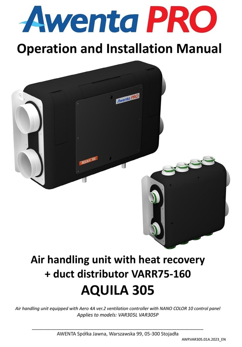 Awenta PRO AQUILA 305 Operation and installation manual