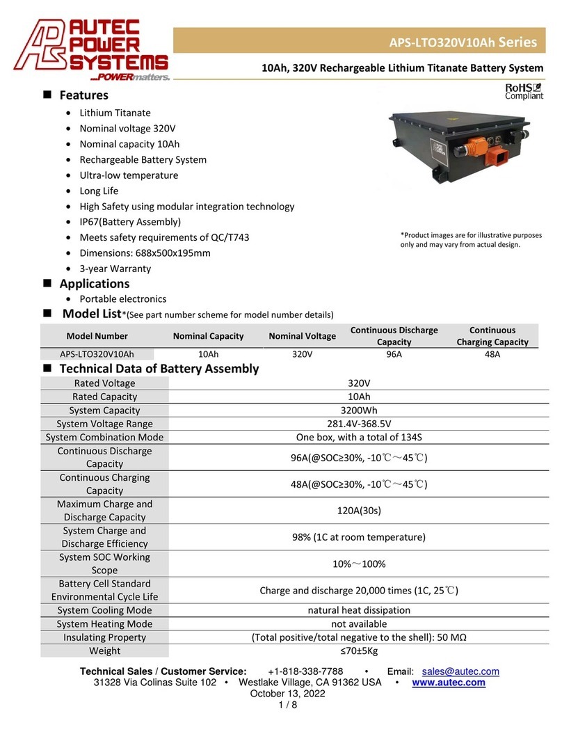 AUTEC APS-LTO320V10Ah Series manual