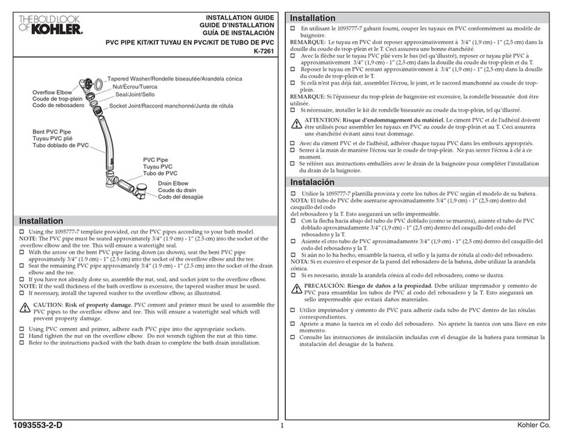 Kohler K-7261 User manual
