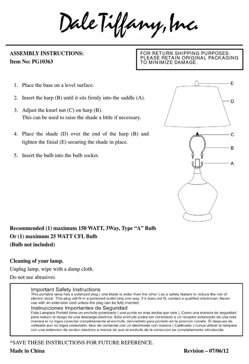 Dale Tiffany PG10363 Assembly instructions