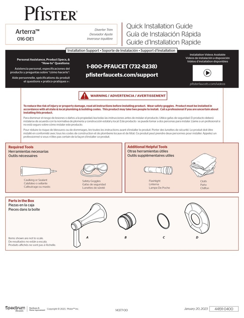 Spectrum Brands Pfister Arterra 016-DE1 User manual
