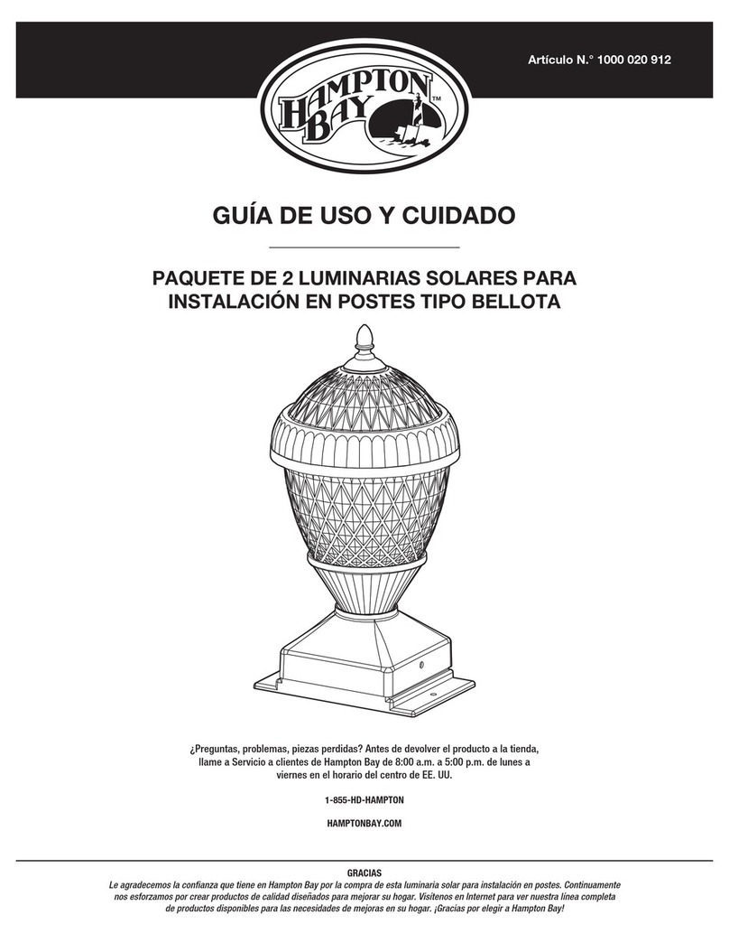 HAMPTON BAY ACORN 1000020912 Use and care guide