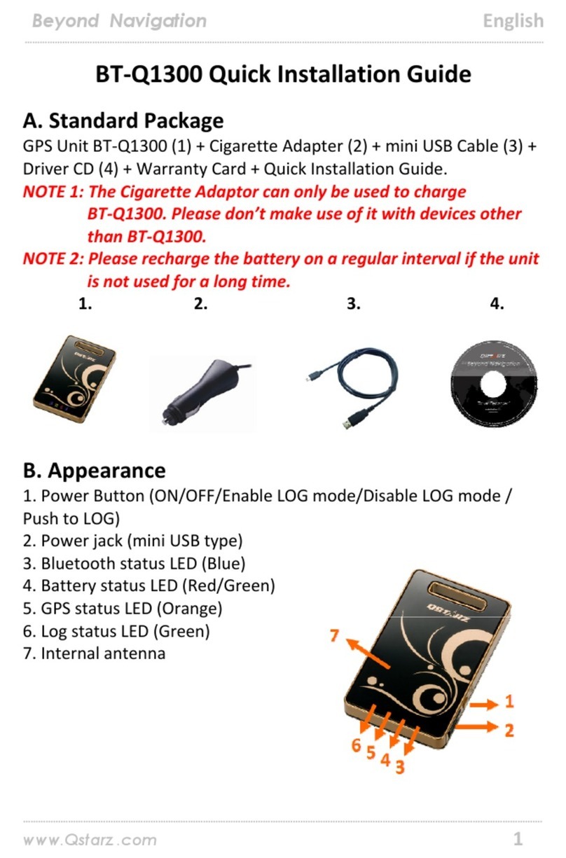 Qstarz Travel Recorder NANO BT-Q1300 Quick installation guide