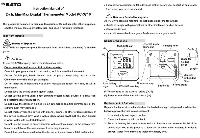 SATO PC-3710 quick start guide