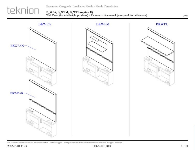 Teknion B WPA Series User manual Teknion B WPA Series User manual