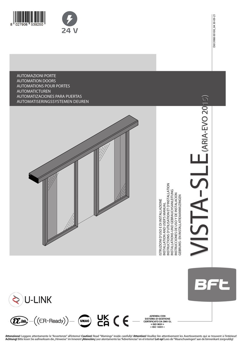 BFT VISTA-SLE Installation and user manual