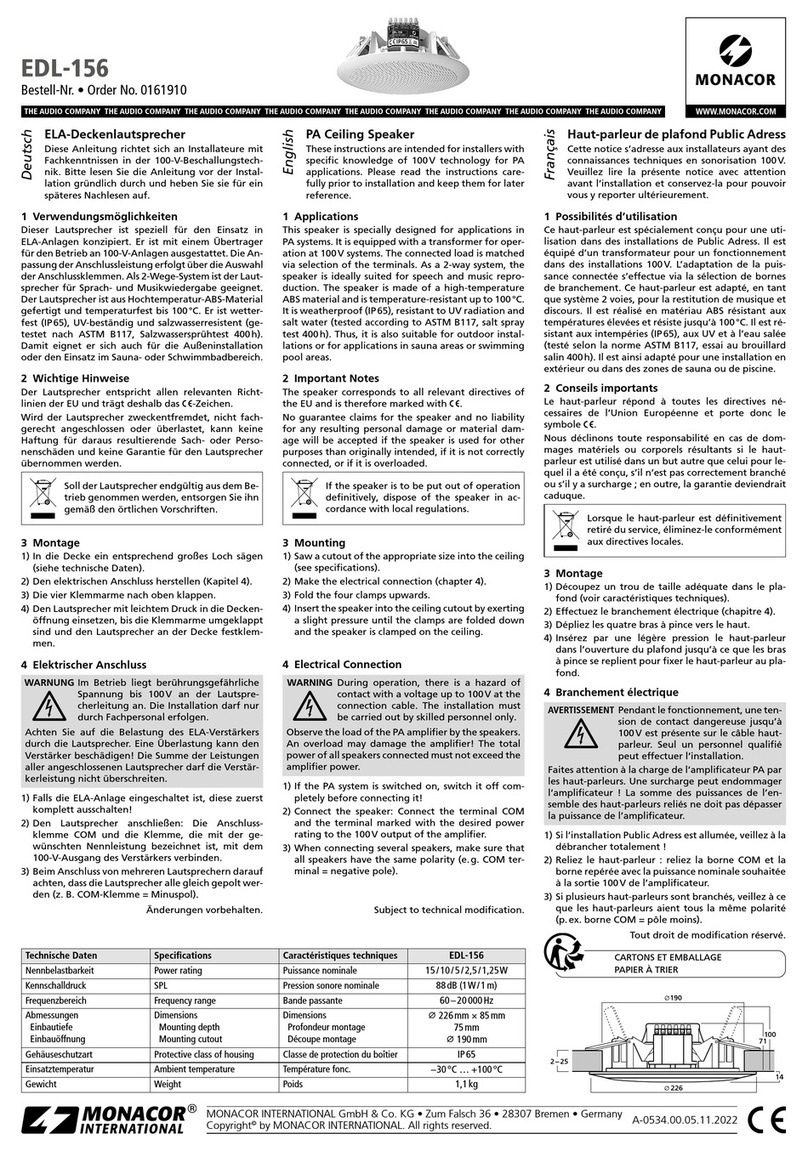 Monacor EDL-156 quick start guide