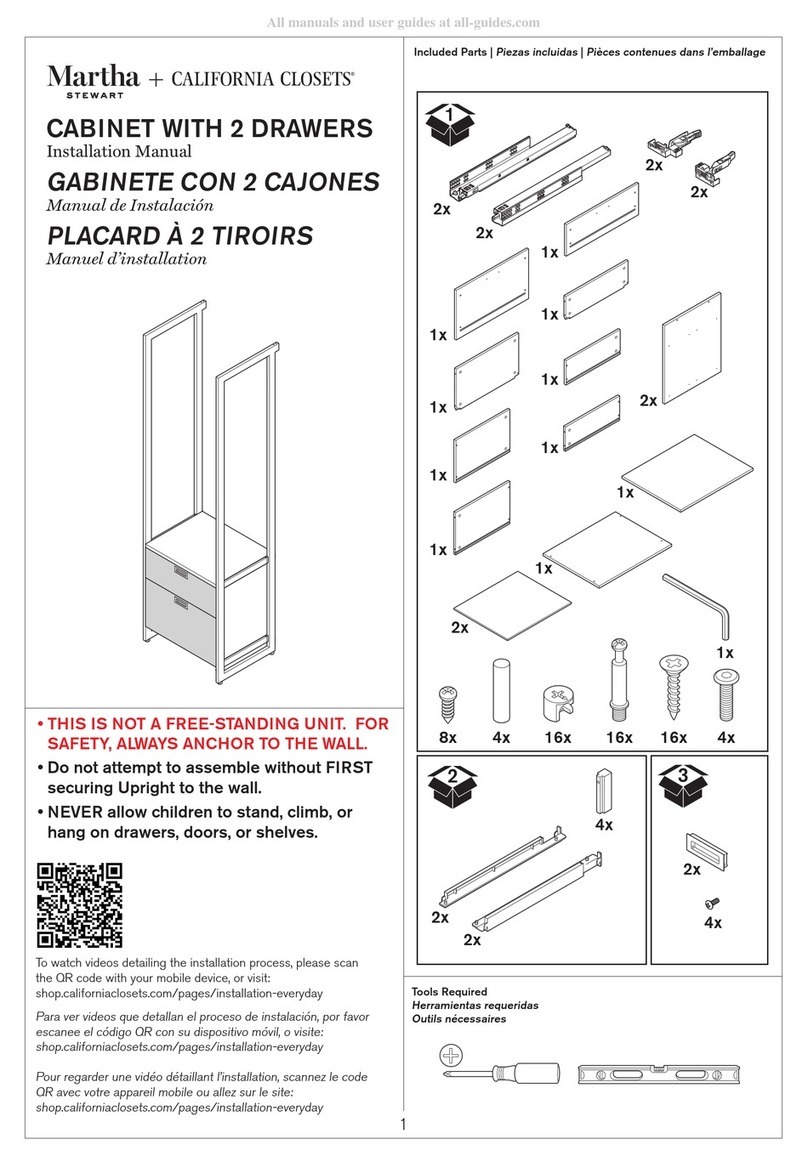 Martha Stewart CALIFORNIA CLOSETS installation manual