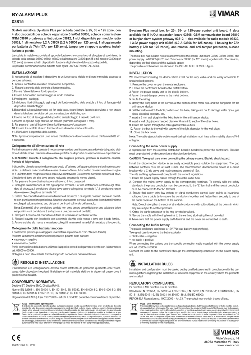 Vimar BY-ALARM PLUS User manual