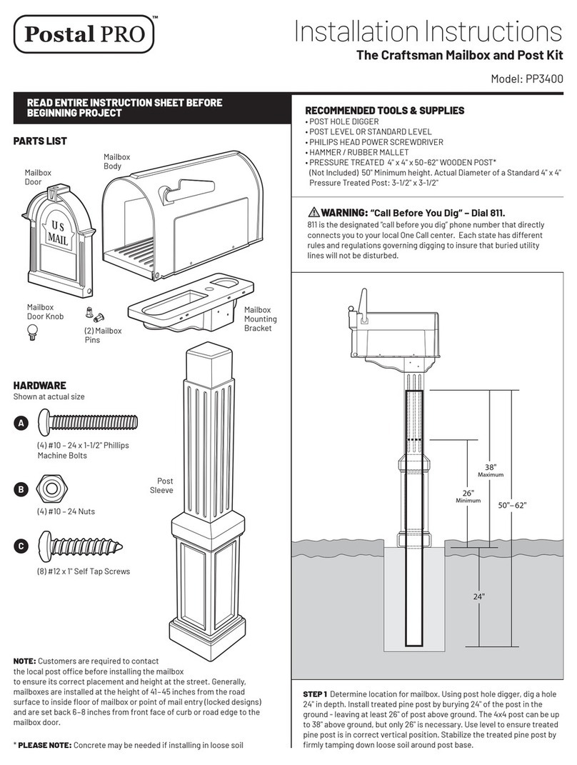 Postal Pro PP3400 installation instructions