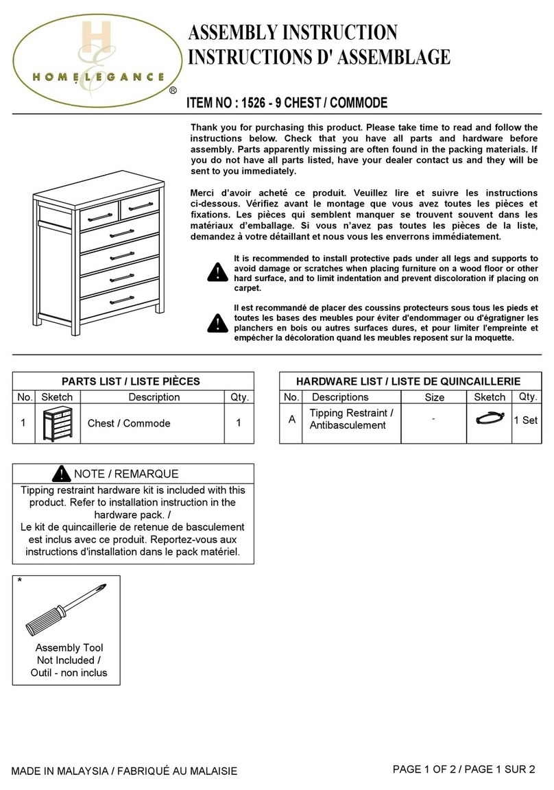 Homelegance 1526 Assembly instruction