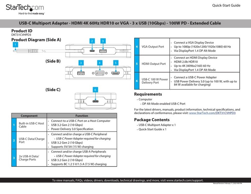 StarTech.com DKT31CVHPD3 User manual