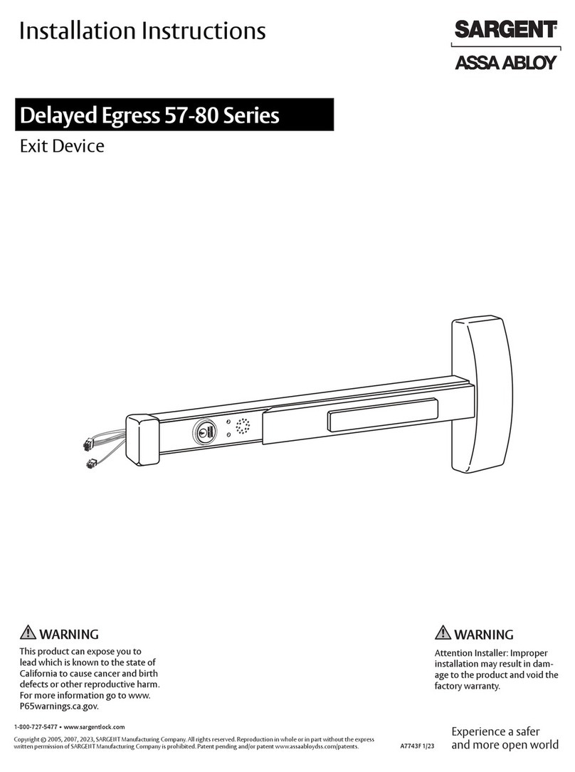 Assa Abloy SARGENT Delayed Egress 57-80 Series installation instructions