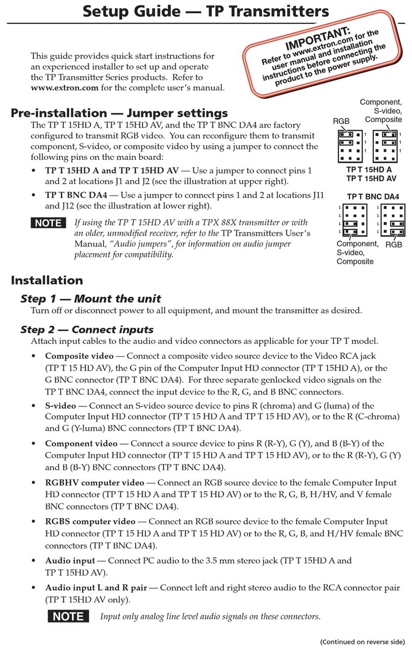 Extron electronics TP Series Setup guide