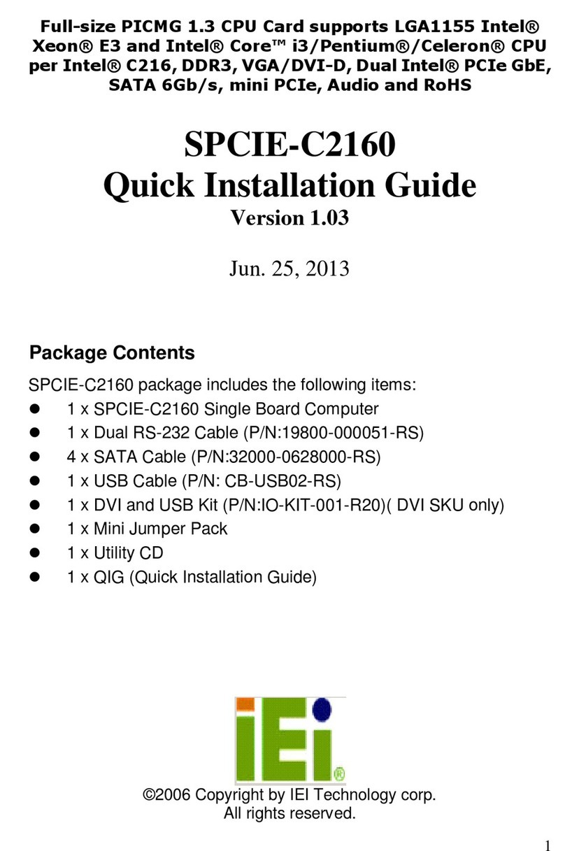 IEI Technology SPCIE-C2160 User manual