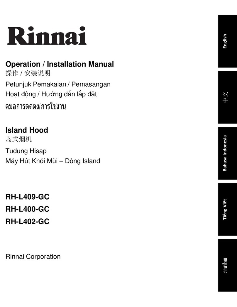 Rinnai RH-L409-GC Operation & installation manual