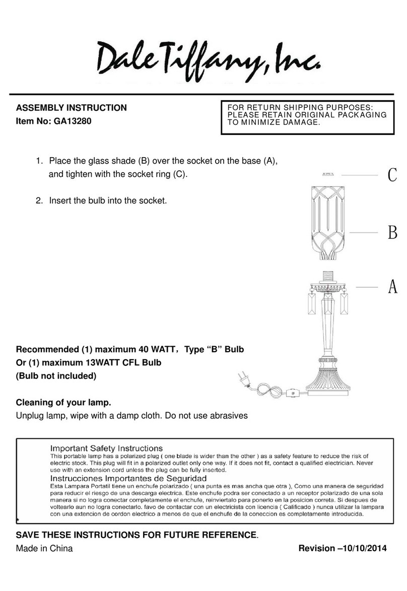 Dale Tiffany GA13280 Assembly instruction