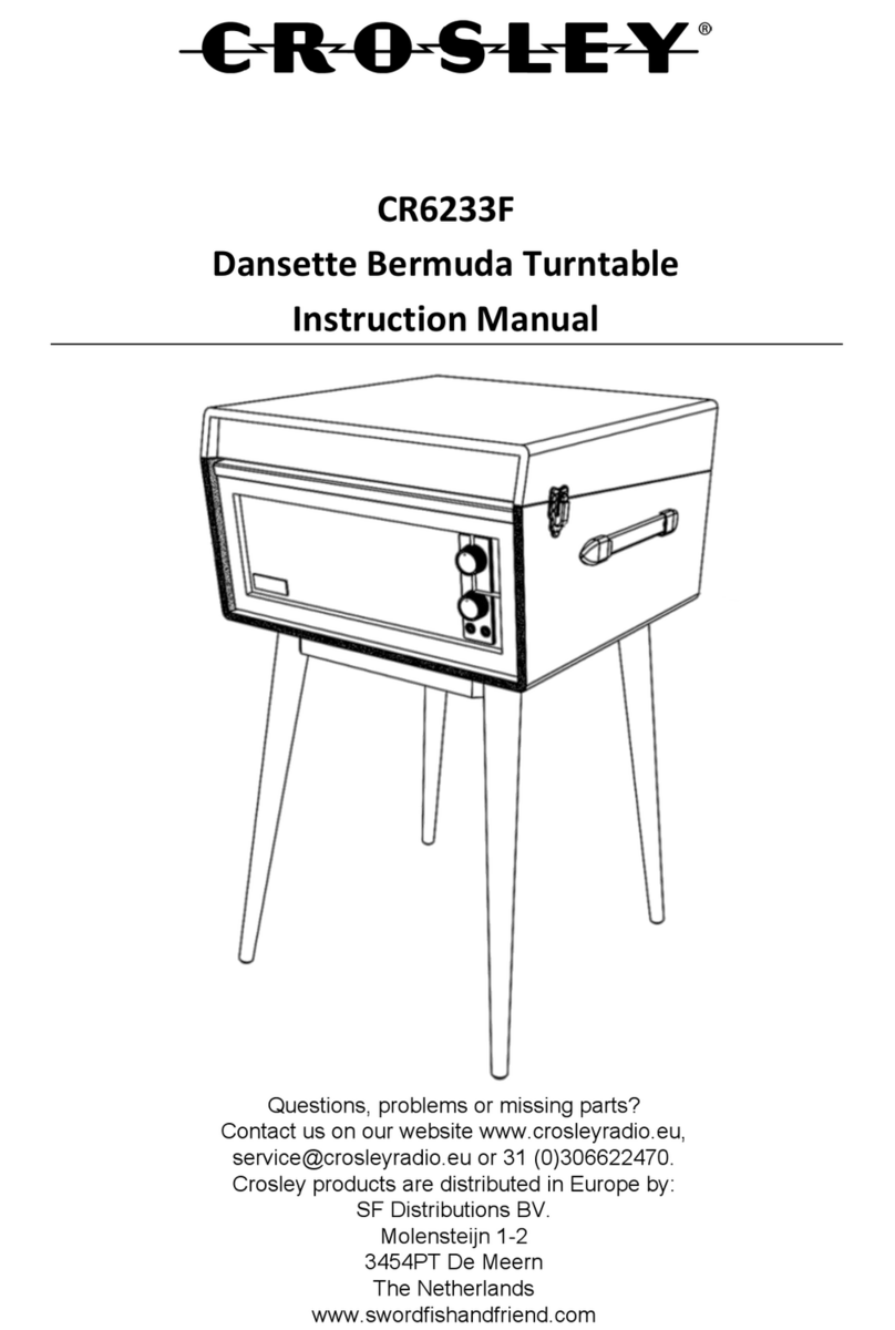 Crosley Dansette Bermuda CR6233F instruction manual