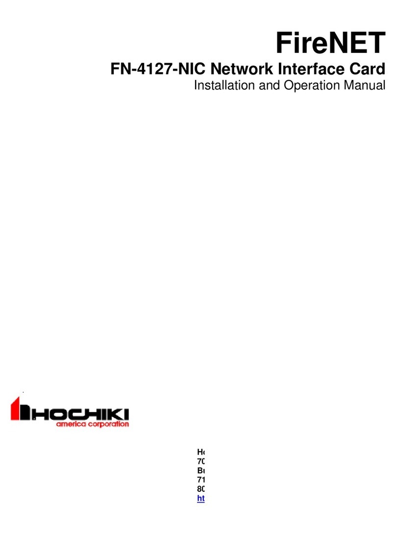 Hochiki FireNET FN-4127-NIC Installation and operation manual