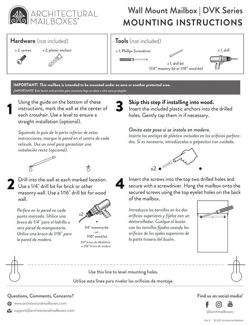 Architectural Mailboxes DVK Series User manual