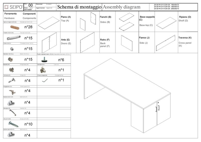 SEIPO 25-30 PA.0112 DX-SX Assembly Diagram