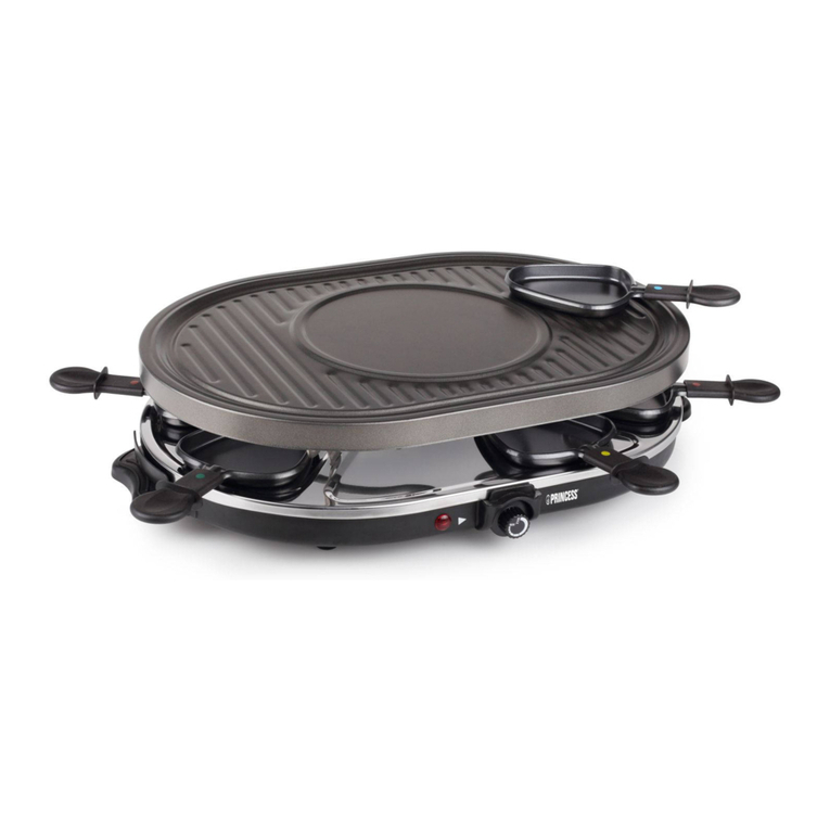 Princess Raclette 8 Oval Grill Party User manual