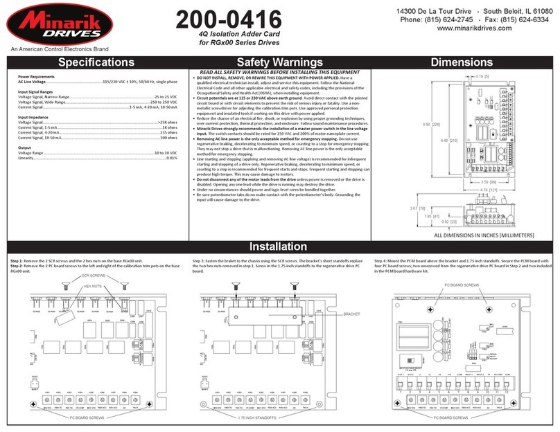 Minarik 200-0416 quick start guide