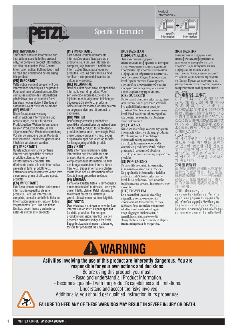 Petzl VERTEX BEST A16 manual