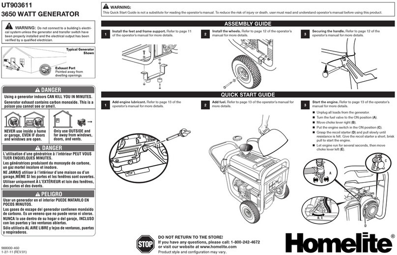 Homelite UT903611 series User manual