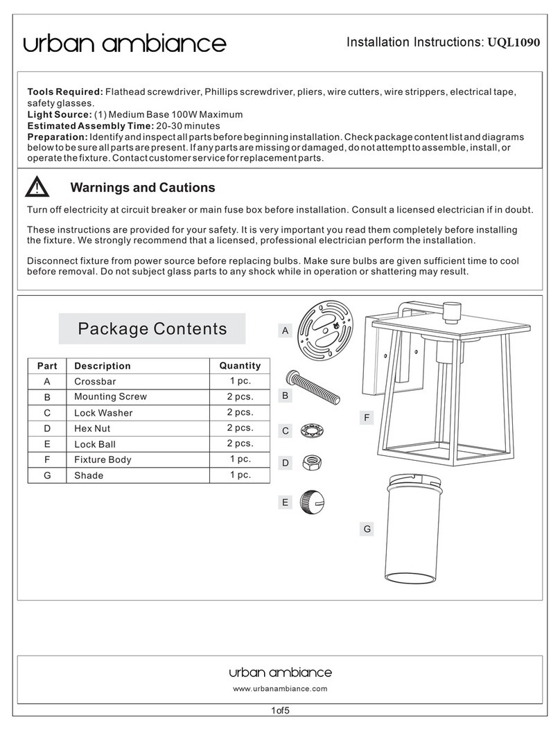 urban ambiance UQL1090 installation instructions