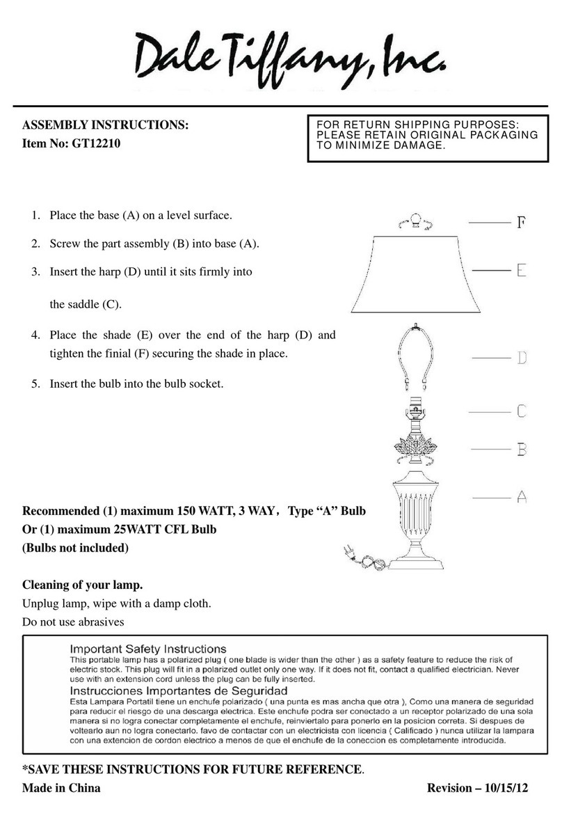 Dale Tiffany GT12210 Assembly instructions