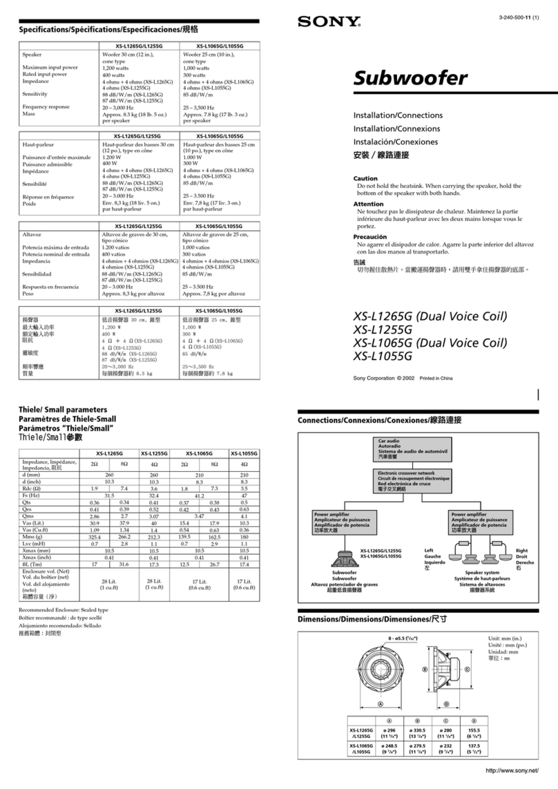 Sony XS-L1265G Product guide