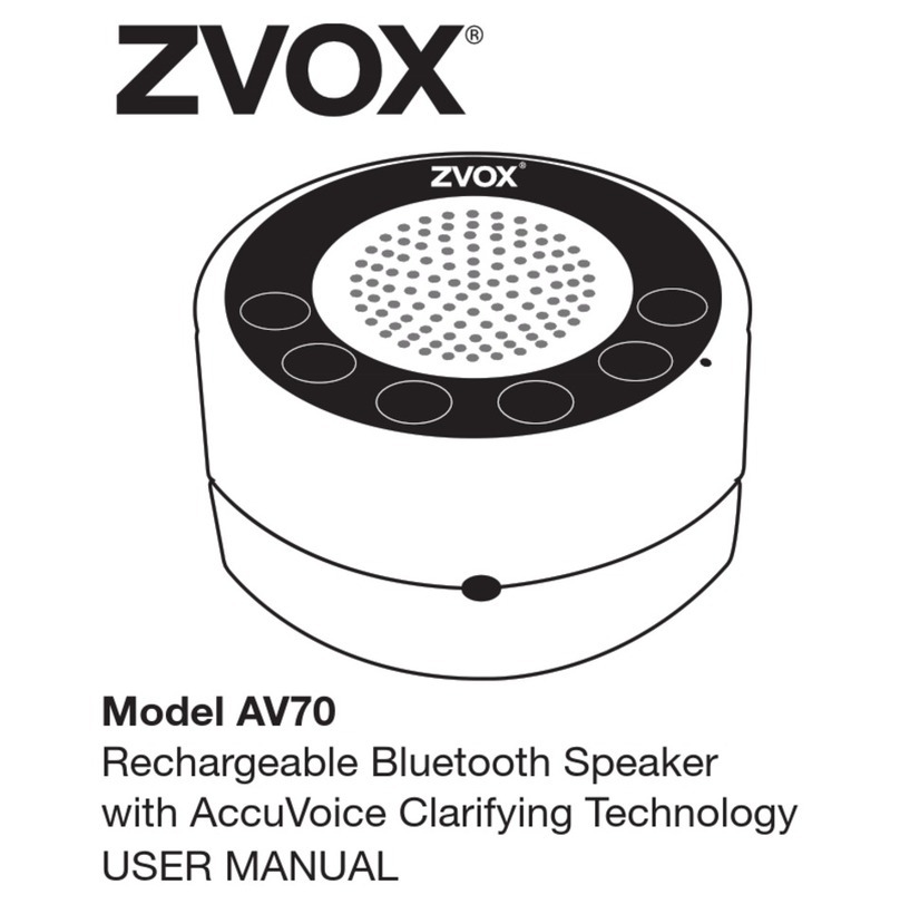 Zvox Audio AV70 User manual