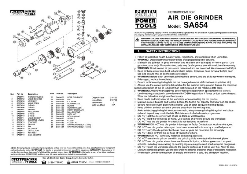 Sealey SA654 Instructions for use