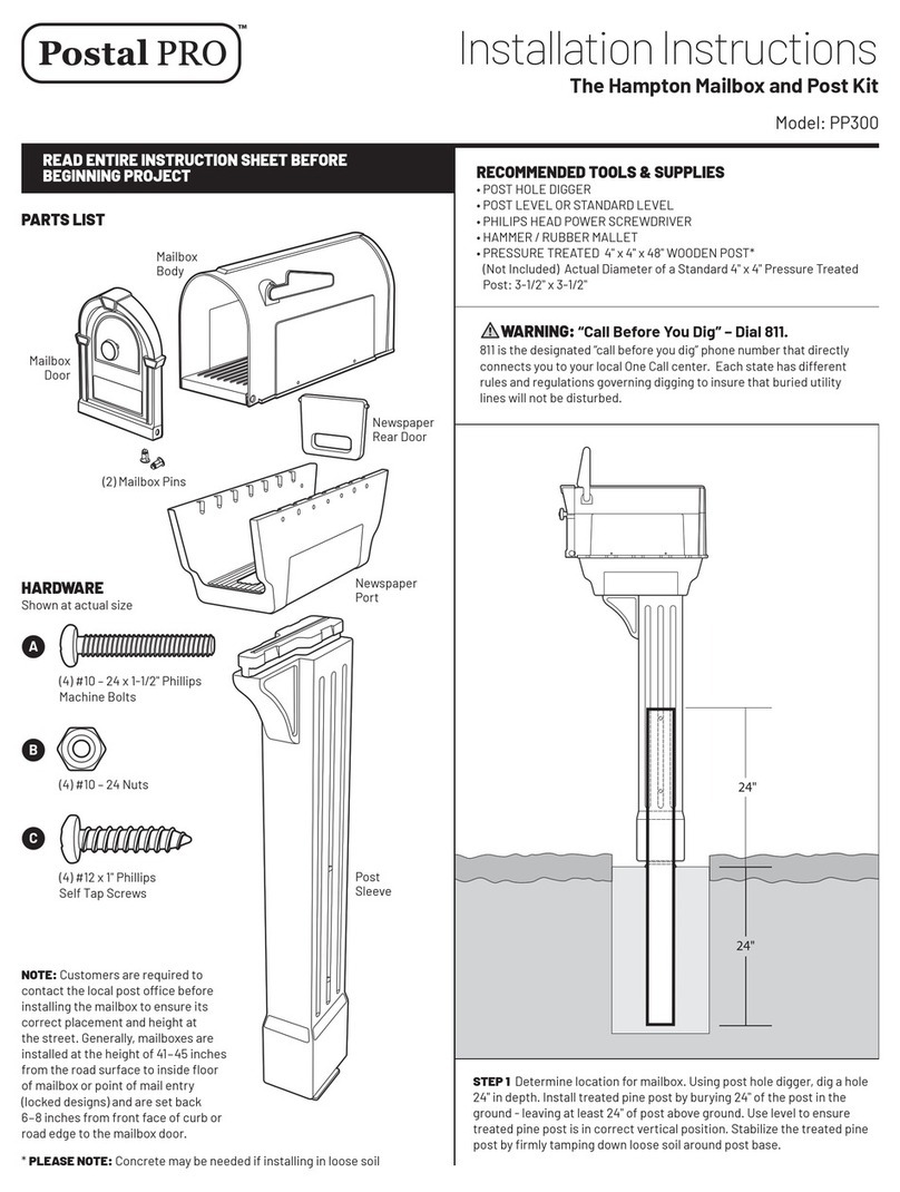 Postal Pro Hampton PP300 installation instructions