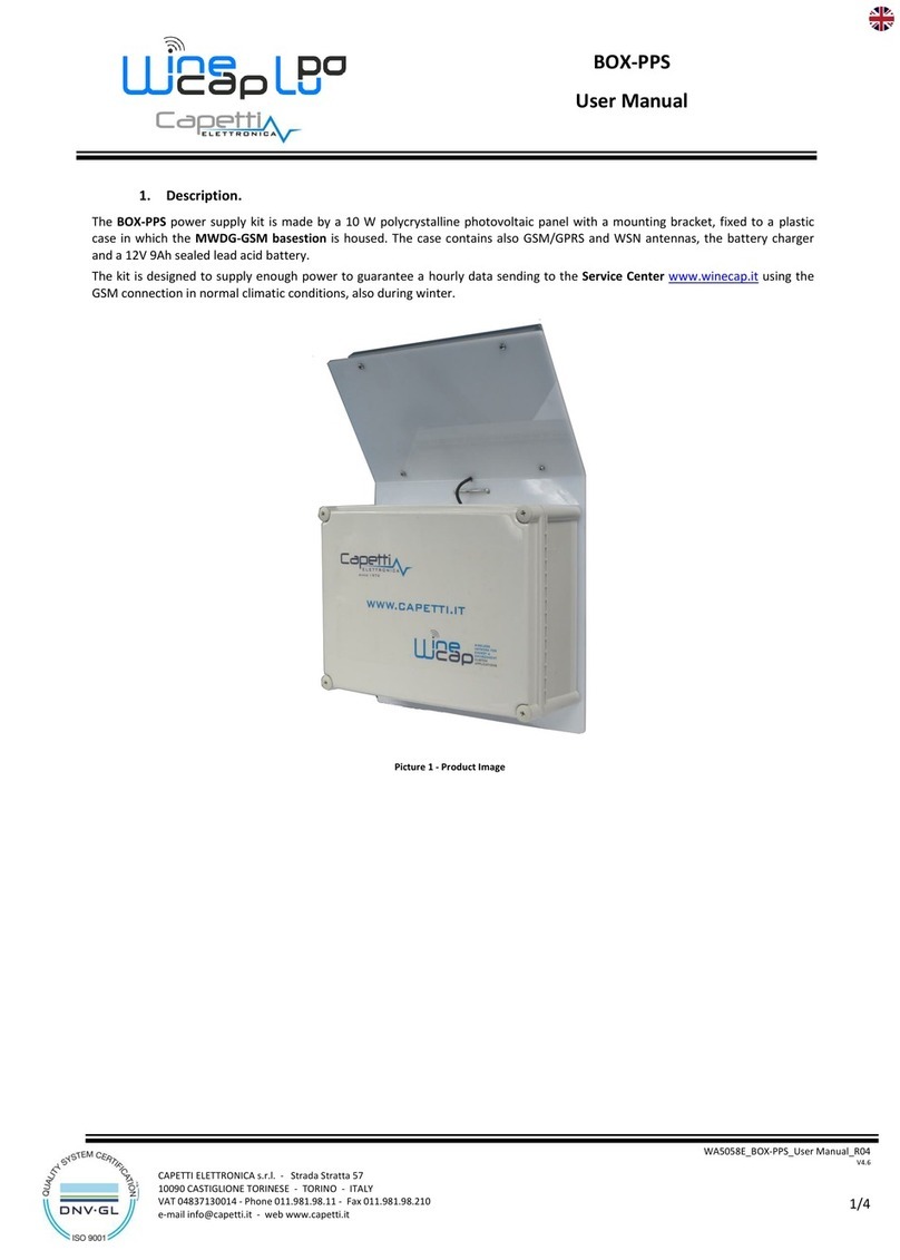 Capetti Elettronica Winecap BOX-PPS User manual