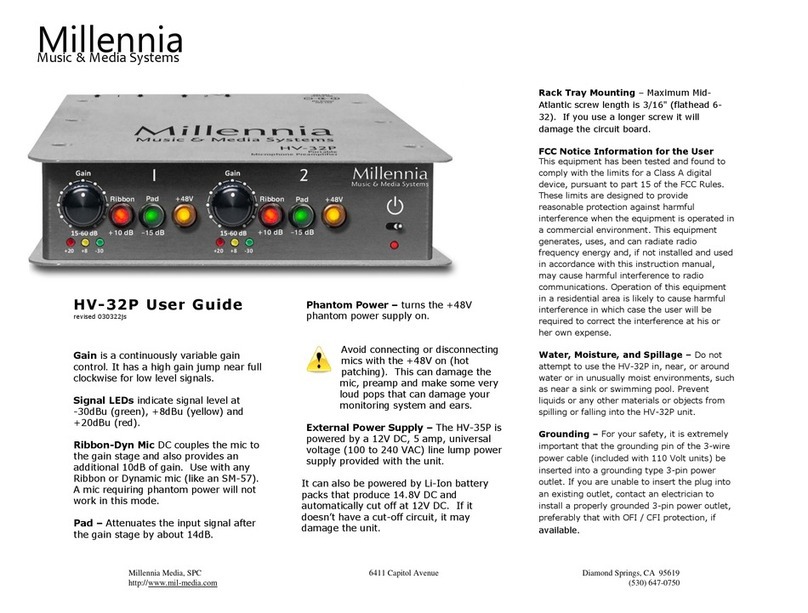 Millenia Media HV-32P user guide