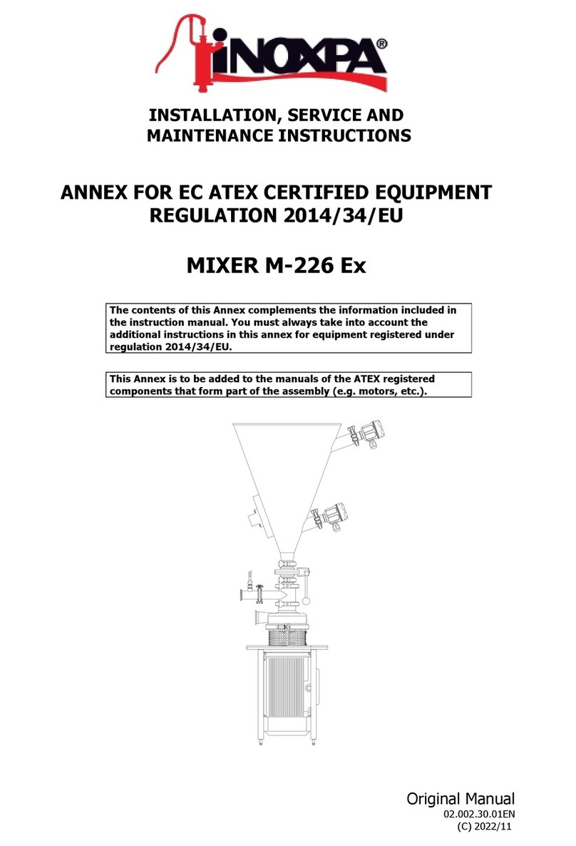 INOXPA M-226 Ex Installation, service and maintenance instructions