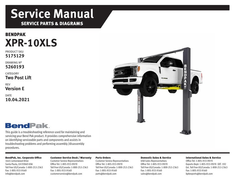 Bend-Pak XPR-10XLS User manual