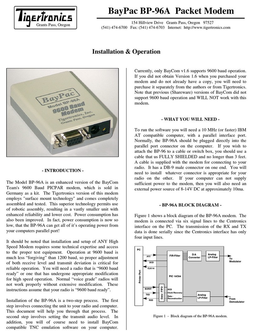 Tigertronics BayPac BP-96A Installation & operation