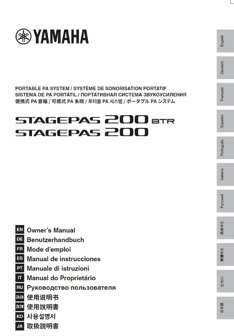 Yamaha STAGEPAS 200 owner's manual